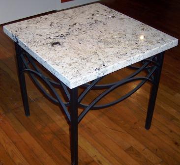 End Table Wrought Iron / Granite top